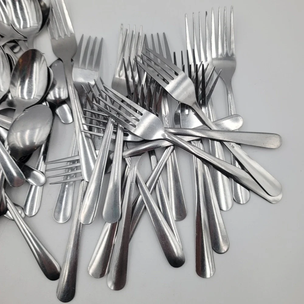 92pc Stainless Steel Flatware Set 19 Forks 73 Teaspoons Restaurant Cafe Catering